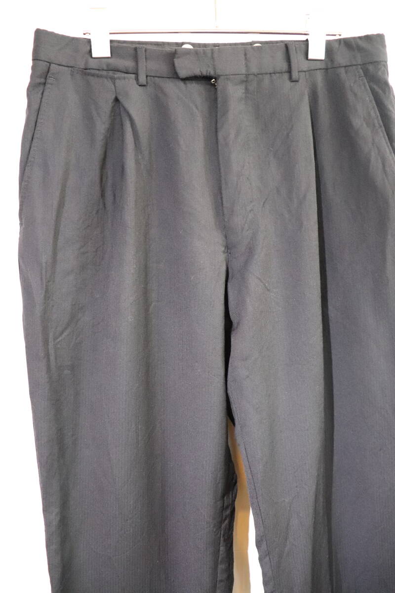 90’s 即決 GUCCI グッチ TOM FORD トムフォード期 1タック入り ヘリンボーン織り柄入り ワイドスラックスパンツ スーツパンツ 大き目 濃紺拍卖