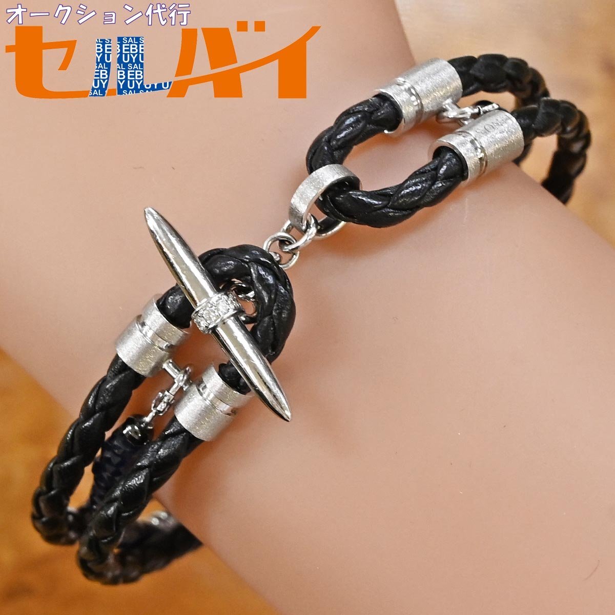 物 超美品 イーノス 極希少 サファイヤリンク K18WG ダイヤモンド Felix ブレスレット 19.5cm メンズジュエリー 箱 保証書付 E-NO‘S拍卖