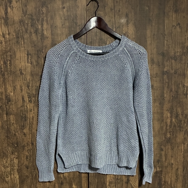 A344◇B:MING LIFE STORE | ビーミングライフストア ニットセーター ブルーグレー レディース ONEサイズ 中古品拍卖