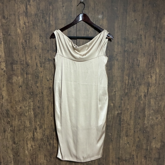 A472◇HELENE for ships | エレーヌフォーシップス ワンピース シャンパンベージュ レディース 38サイズ 中古品拍卖
