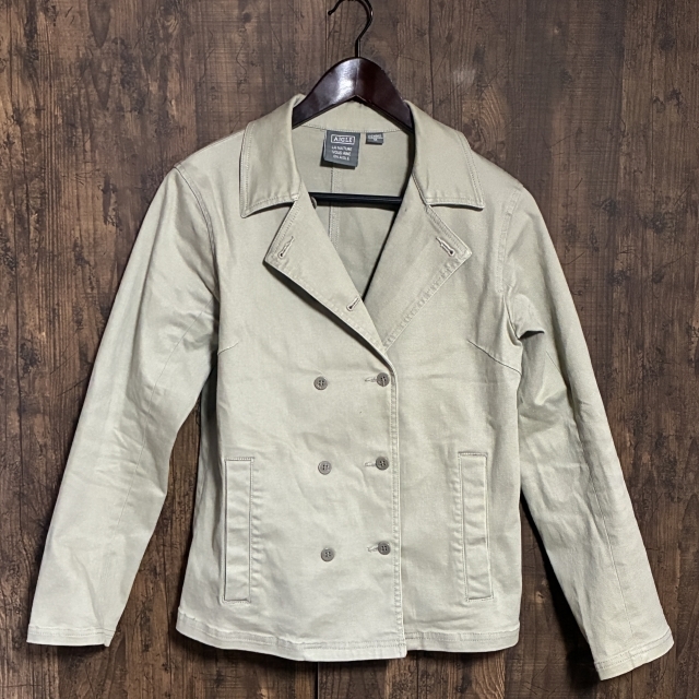A511◇AIGLE | エーグル ダブルボタンジャケット ライトグレー レディース Mサイズ 中古品拍卖