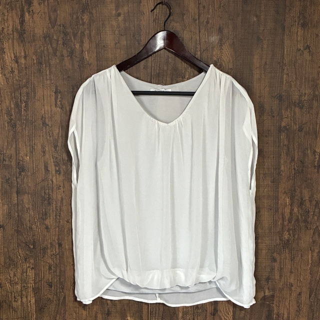 A467◇THE SHOP TK | ザショップティーケー ドルマンスリーブブラウス オフホワイト レディース Mサイズ 中古品拍卖