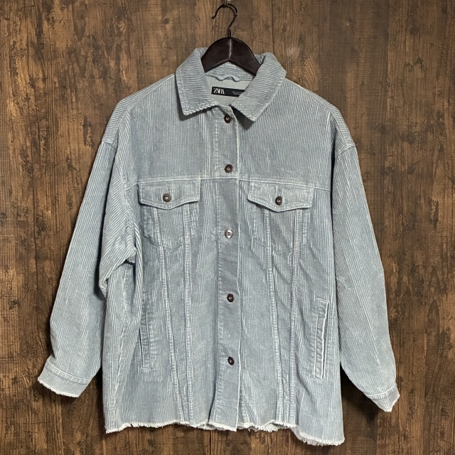 H1◇ZARA | ザラ コーデュロイジャケット ブルー系 ユニセックス S(USA)サイズ 中古品拍卖