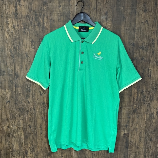 A476◇Paradiso | パラディーゾ ポロシャツ グリーン メンズ LLサイズ 中古品拍卖