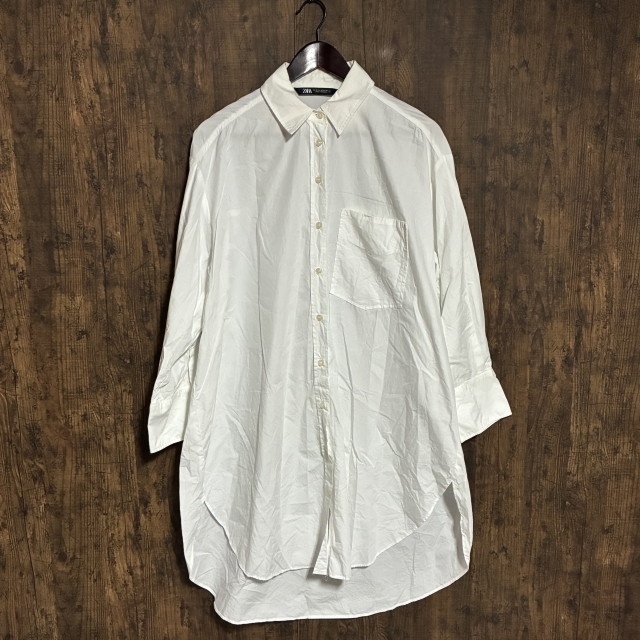 A476◇ZARA | ザラ ロングシャツ ホワイト レディース XSサイズ 中古品拍卖