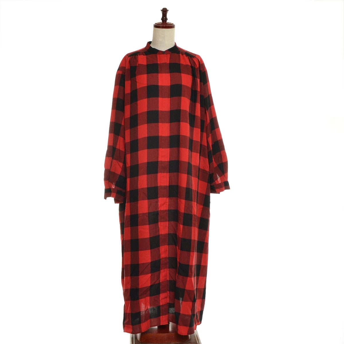 ■549131 UNITED ARROWS ユナイテッドアローズ ●ロング UWSC チェック シャツロングワンピース 1526-215-3608 サイズ38 21aw レディース拍卖