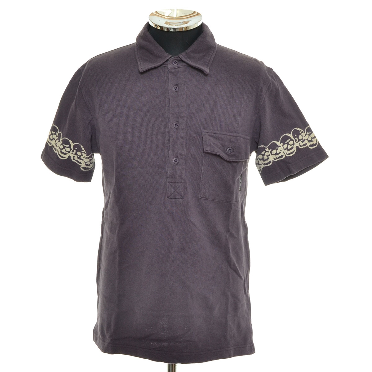 ●552138 HYSTERICS ヒステリックグラマー HYSTERIC GLAMOUR ●ポロシャツ 半袖 バックプリントポロ サイズF メンズ 日本製 パープル拍卖