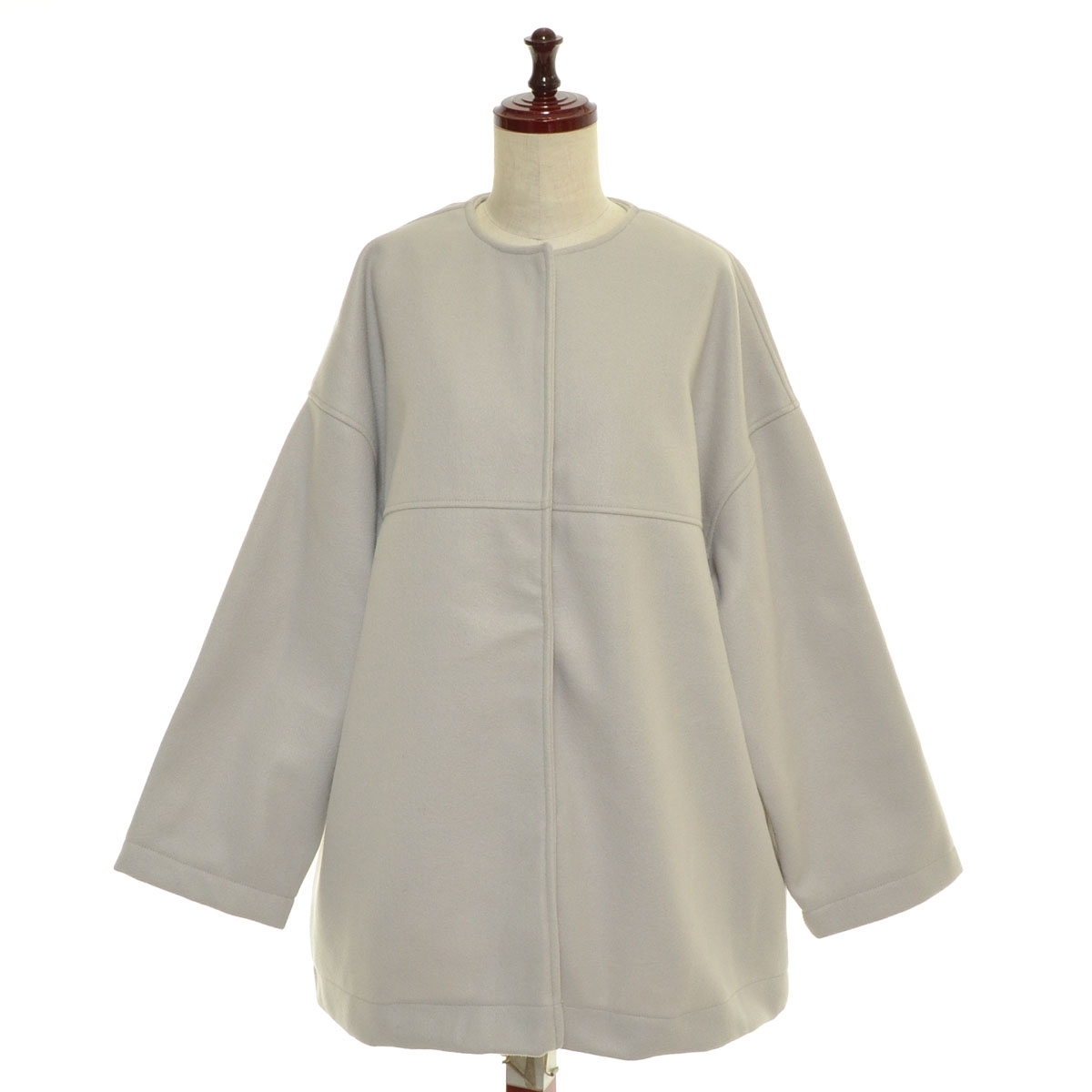 ■546851 chocol raffine robe Green Parks ●ショートコート 洗えるノーカラーショートコート 6A37L1Z0200 サイズF 23aw レディース拍卖