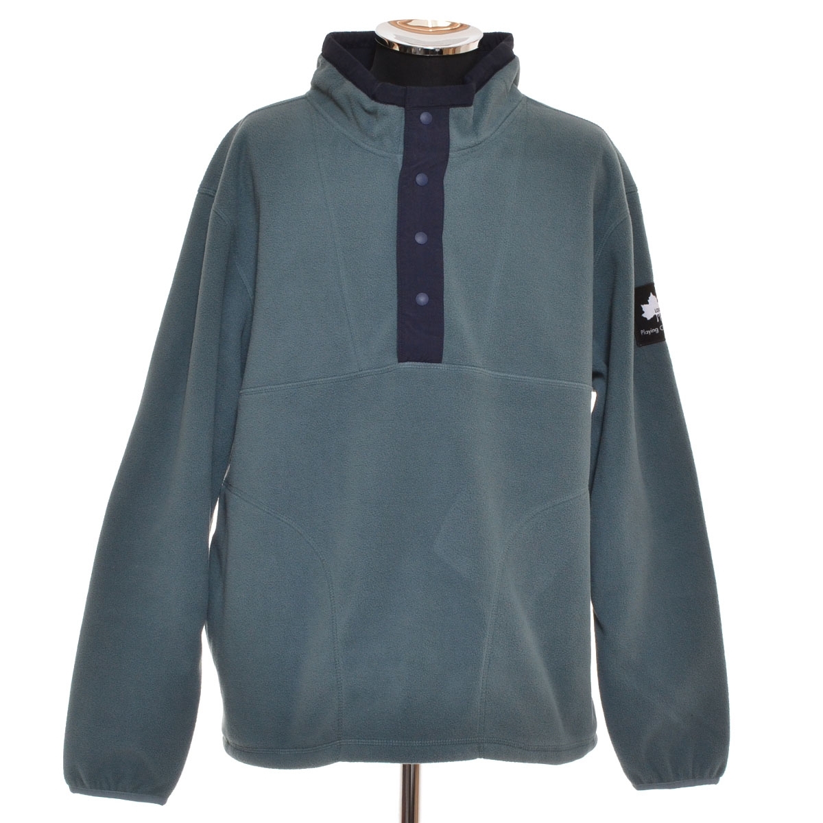 ●504479 LOGOS ロゴス ●フリースプルオーバー ジャケット ハーフスナップ 3433-3363 サイズLL メンズ ブルー拍卖