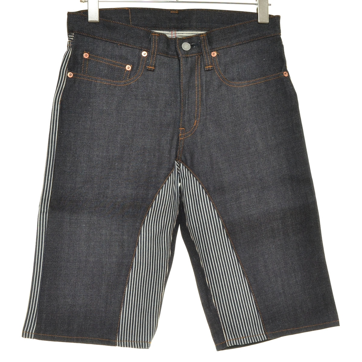 ●555330 KOJIMA GENES 児島ジーンズ ●デニムパンツ ジーンズ モンキーコンボ ショートパンツ サイズW30 ヒッコリー メンズ 日本製拍卖