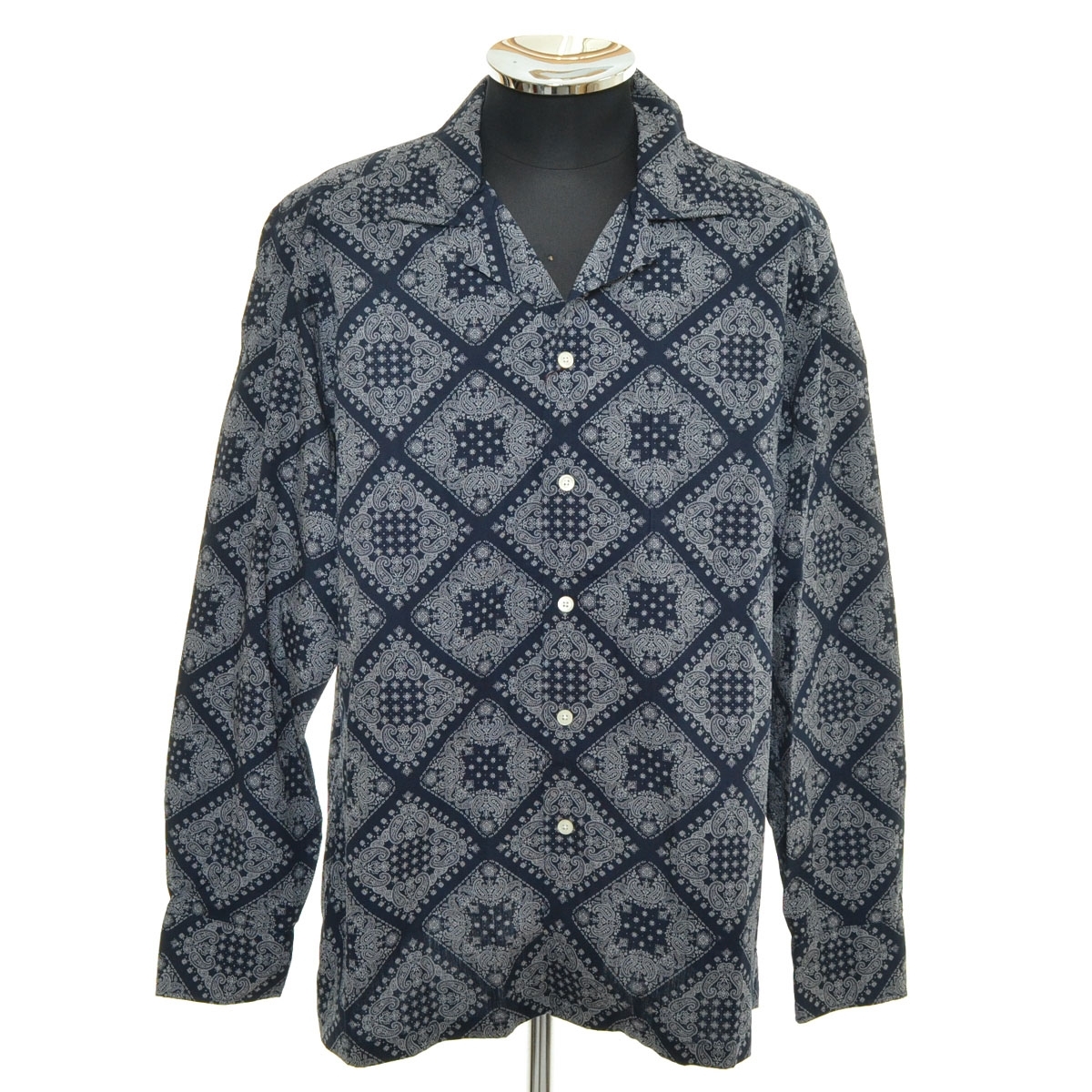 ●552124 未使用品 Brilla per il gusto BEAMS ●オープンカラーシャツ 長袖 ペイズリー 24-11-1874-306 サイズXL 定価17,600円 メンズ拍卖