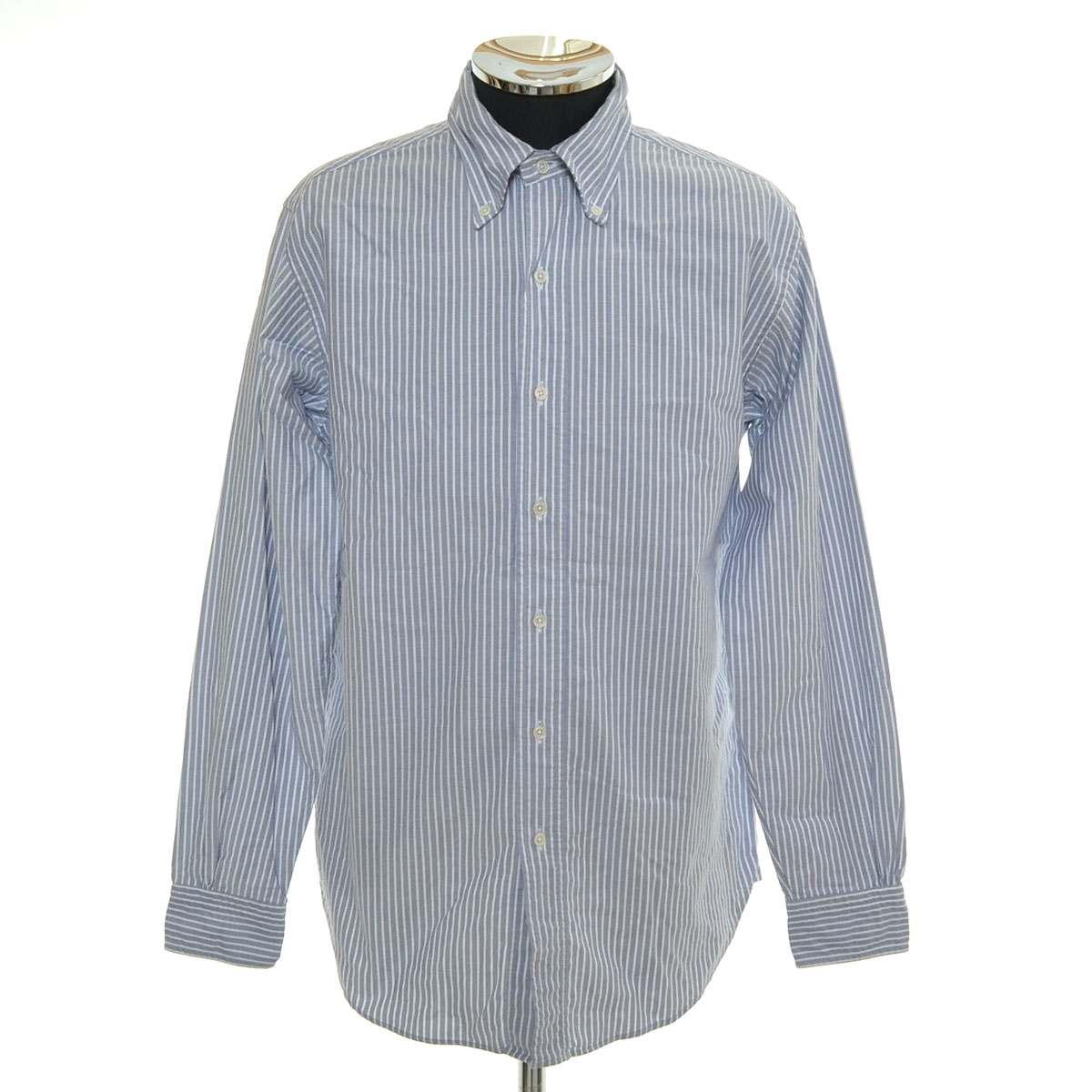 ●547763 BROOKS BROTHERS ブルックスブラザーズ ●オックスフォードシャツ 長袖 MILANO ボタンダウン サイズ15.5 メンズ ストライプ拍卖