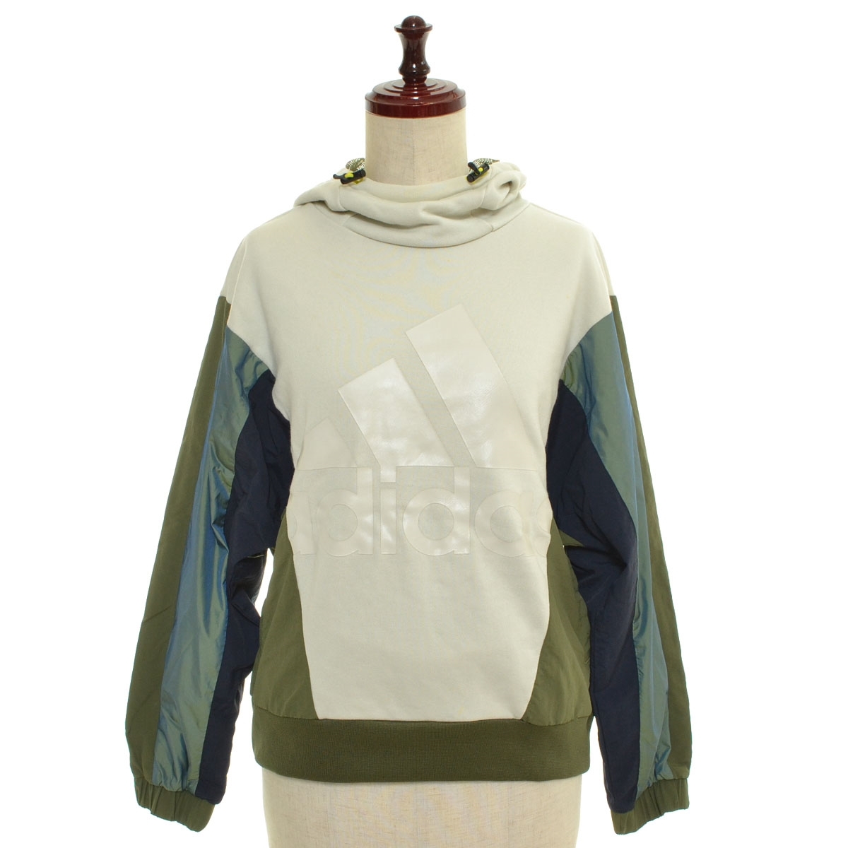 ■538331 adidas アディダス ●パーカー 異素材スウェットパーカー WBOSCプルオーバー GQ1165 サイズS 21ss レディース ホワイト拍卖