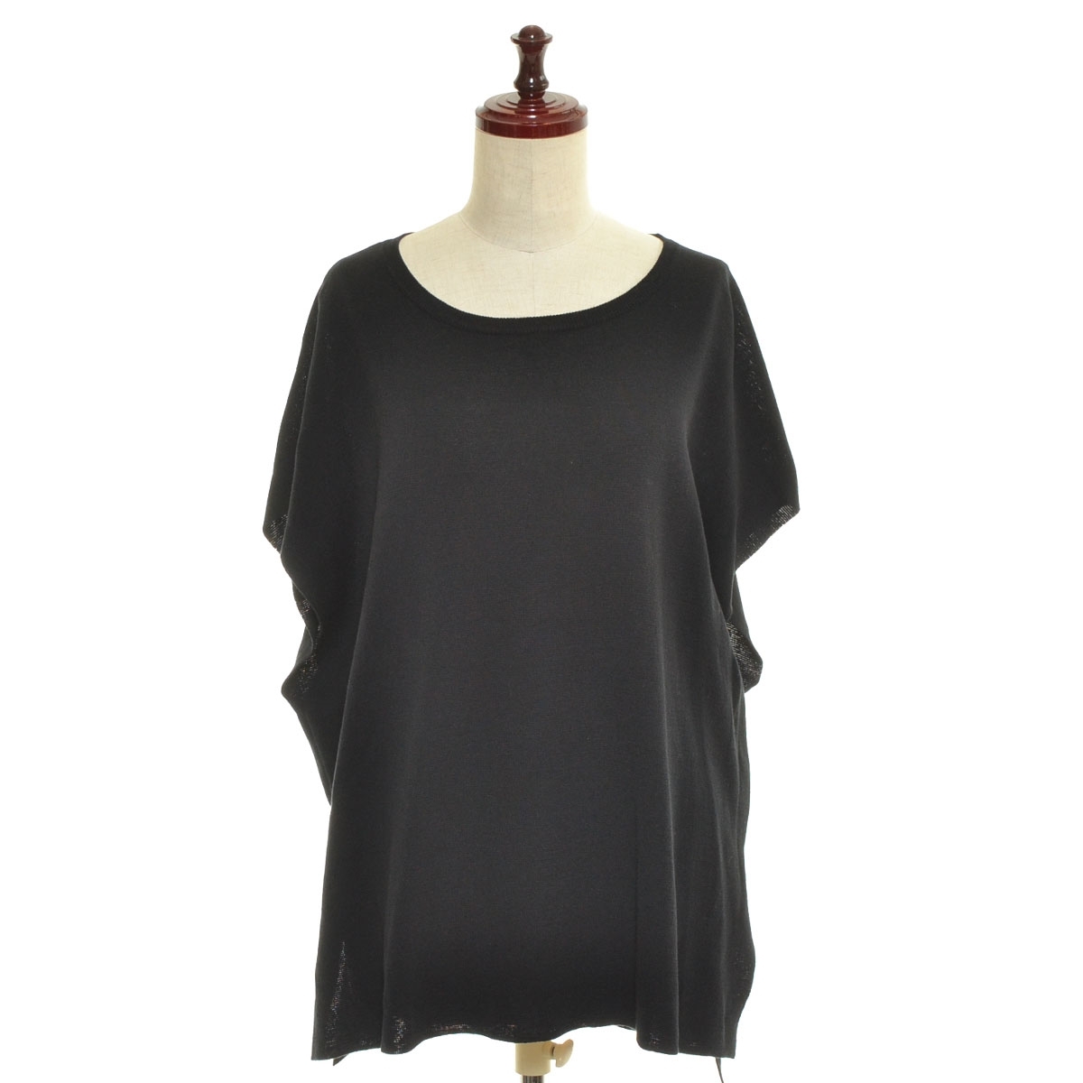 ■550905 AS KNOW AS olaca アズノウアズ オオラカ おおらかサイズ ●ベスト ニットベスト サイズF レディース ブラック拍卖