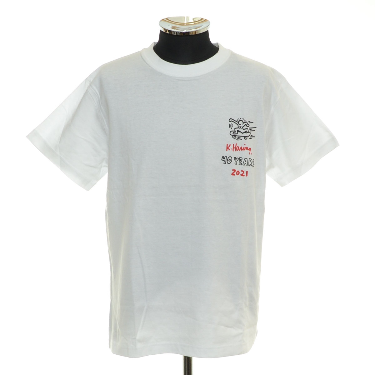 ●557149 未使用品 THRASHER × Keith Haring スラッシャー×キース・へリング ●Tシャツ 半袖 KH-TH2105 サイズM メンズ ホワイト拍卖