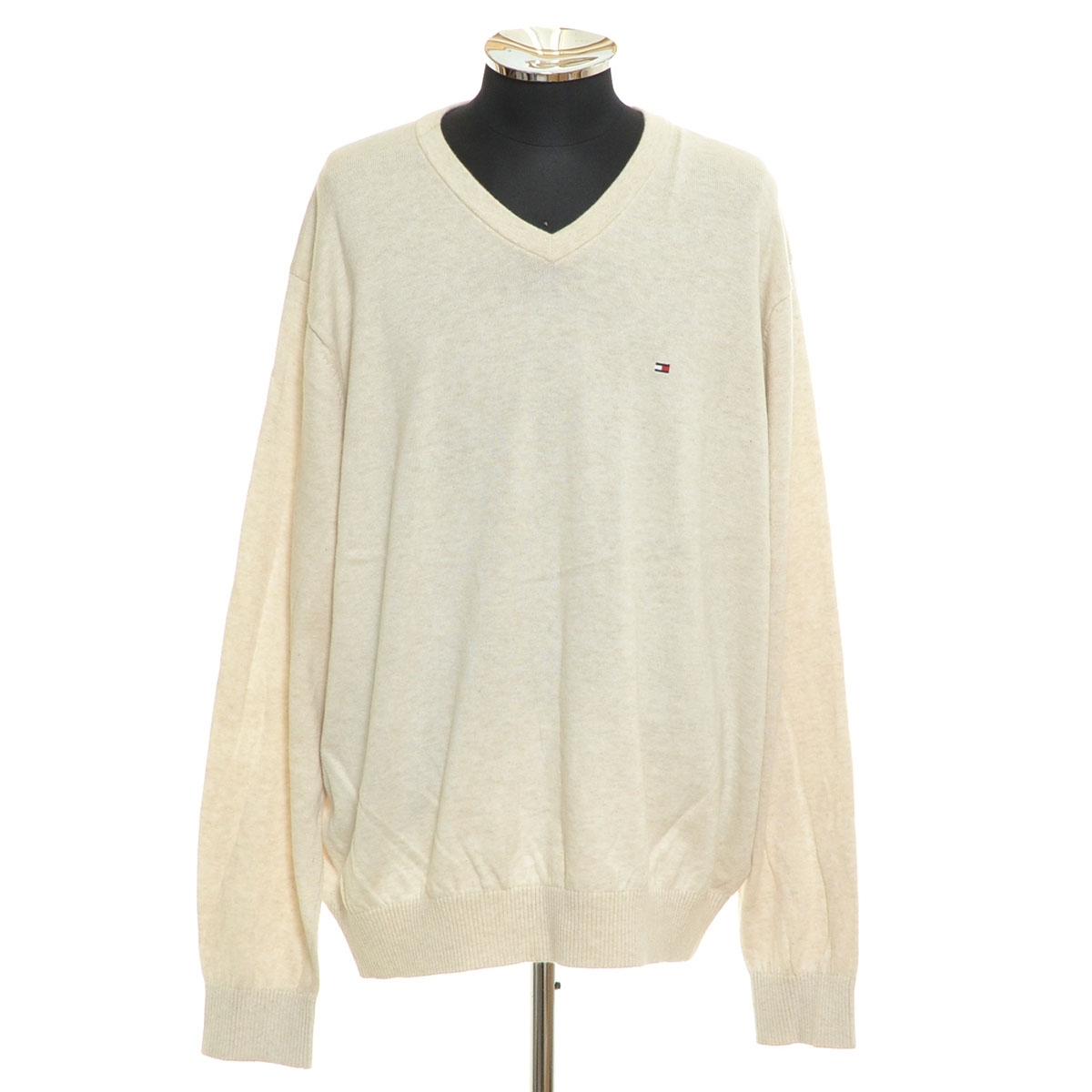 ●554609 TOMMY HILFIGER トミーヒルフィガー ●ニット セーター サイズXL メンズ アイボリー拍卖