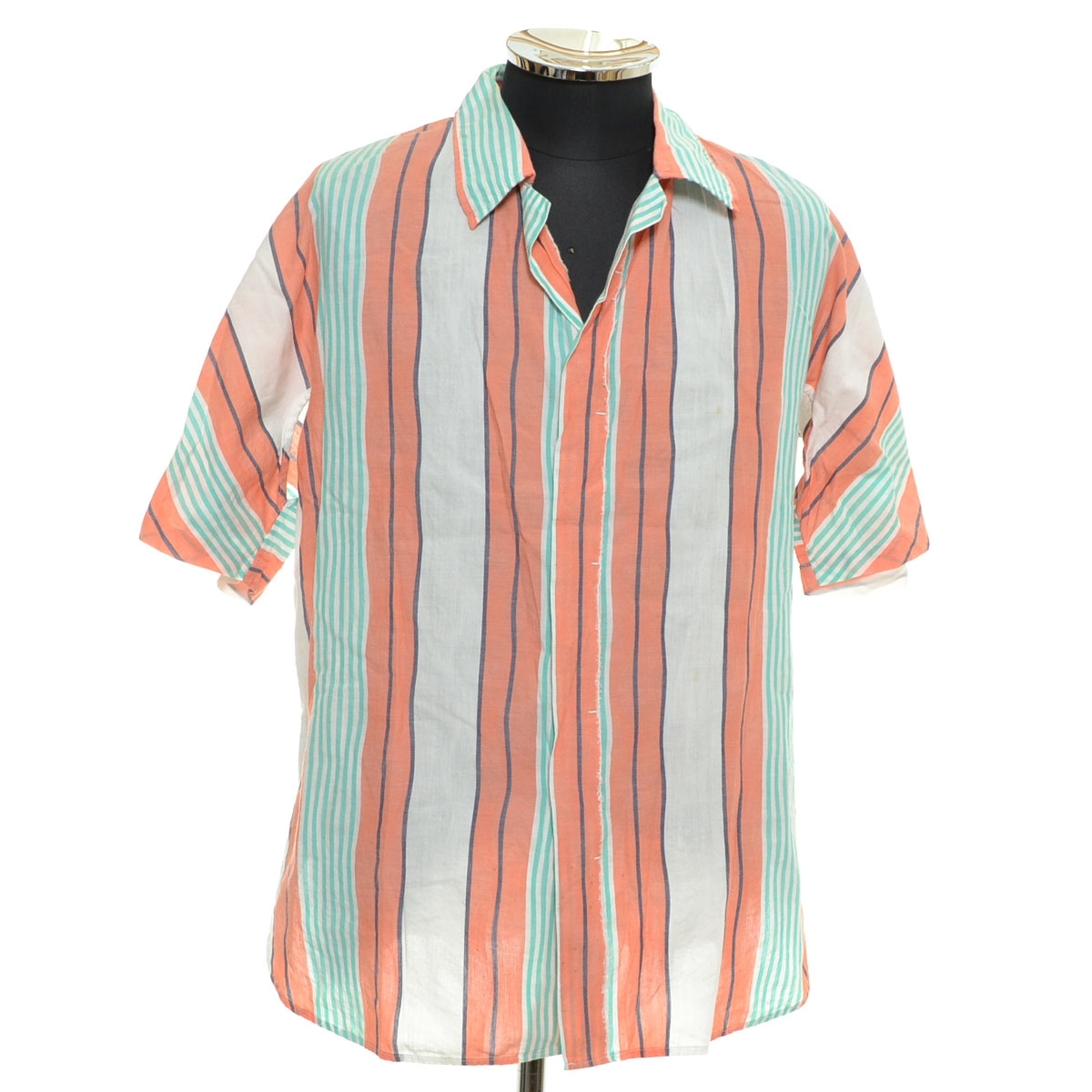 ●552010 PPCM ピーピーシーエム ●半袖シャツ 90s ヴィンテージ サイズ1 メンズ 日本製 マルチカラー ストライプ拍卖