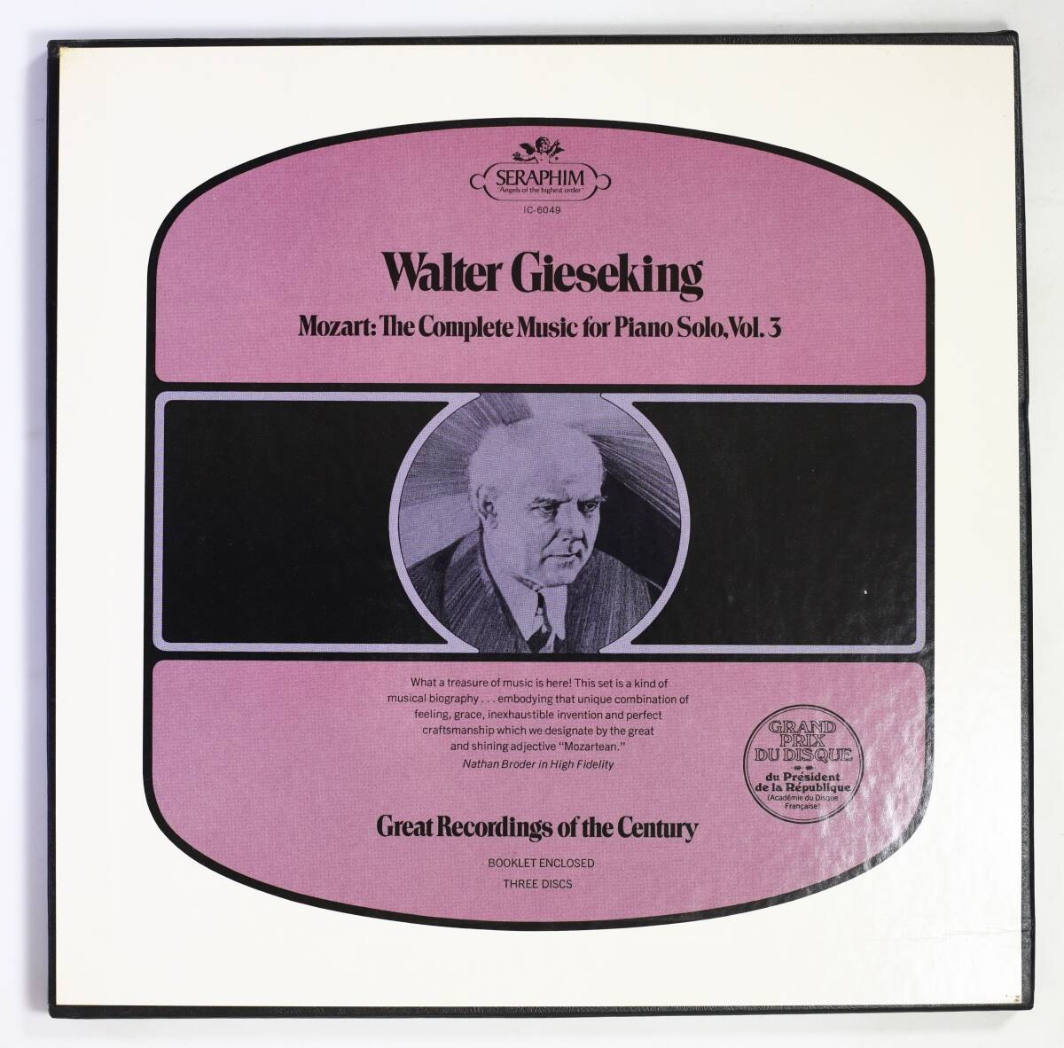 【US盤LP-BOX】ワルター・ギーゼキング/モーツァルト:ピアノ独奏曲全集 第3巻(並良品,SERAPHIM,Walter Gieseking)拍卖