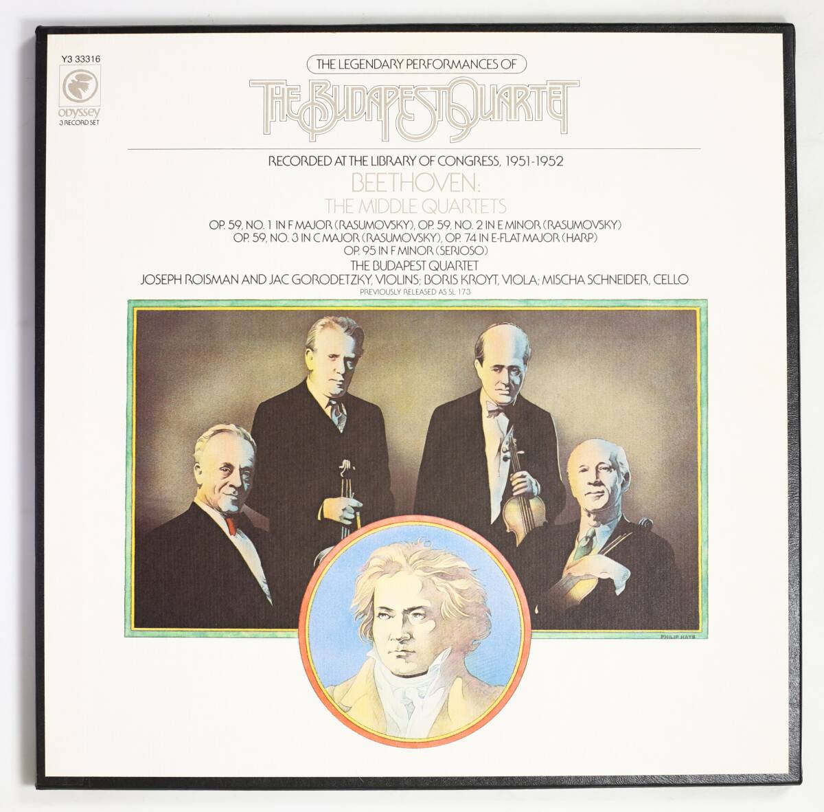 【US盤LP-BOX】ブダペストSQ/ベートーヴェン:弦楽四重奏曲 第7-11番(並良品,ODYSEEY,3LP,Budapest SQ)拍卖