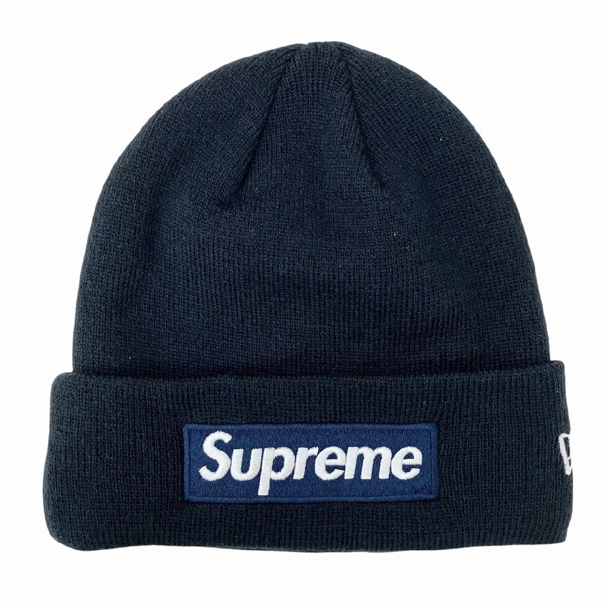 【未使用】|Supreme NEW ERA Box Logo Beanie Navy ボックスロゴ ビーニー ニットキャップ ネイビー拍卖