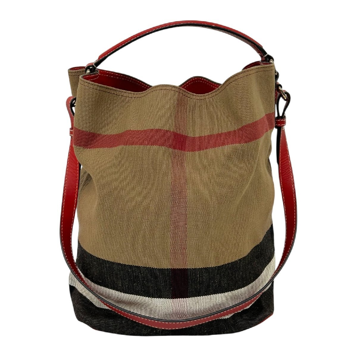 BURBERRY バーバリー 2wayショルダーバッグ ハンドバッグ ノバチェック ブラウン系 レディース キャンバス【中古】拍卖