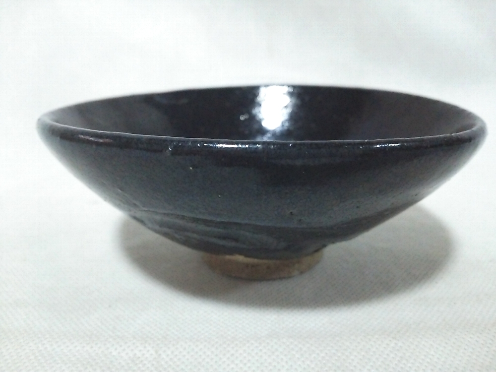 ★【一美堂】★茶道具★【楽】銘★黒楽『抹茶碗』平茶碗★名品★拍卖