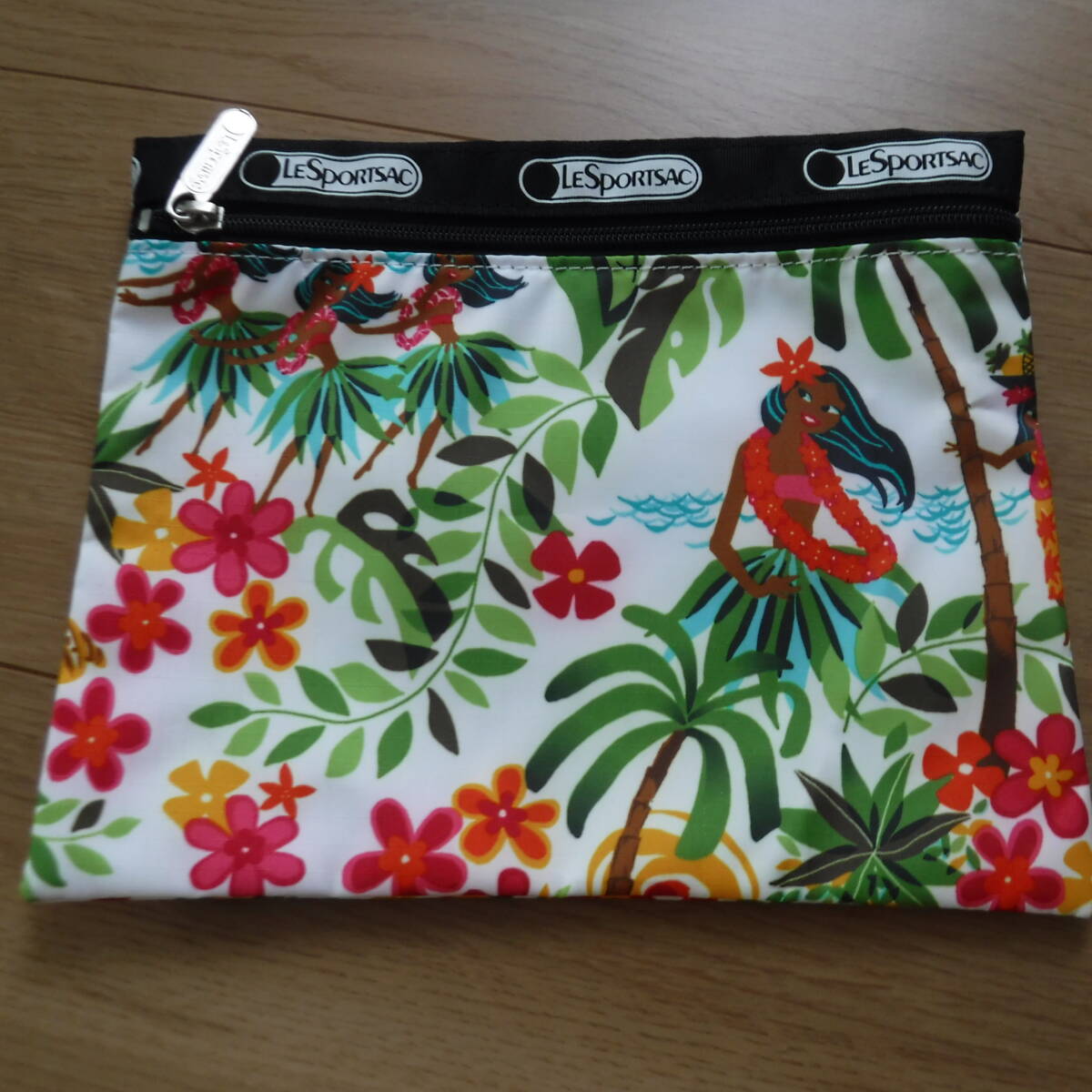 税不要特価 新品!LESPORTSAC レスポートサック ハワイ限定 フラガール ポーチ♪④拍卖