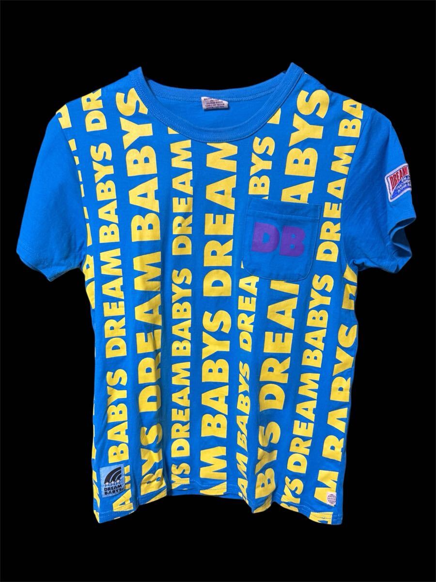 【ドリームべビーズ】総ロゴ半袖Tシャツ 青拍卖