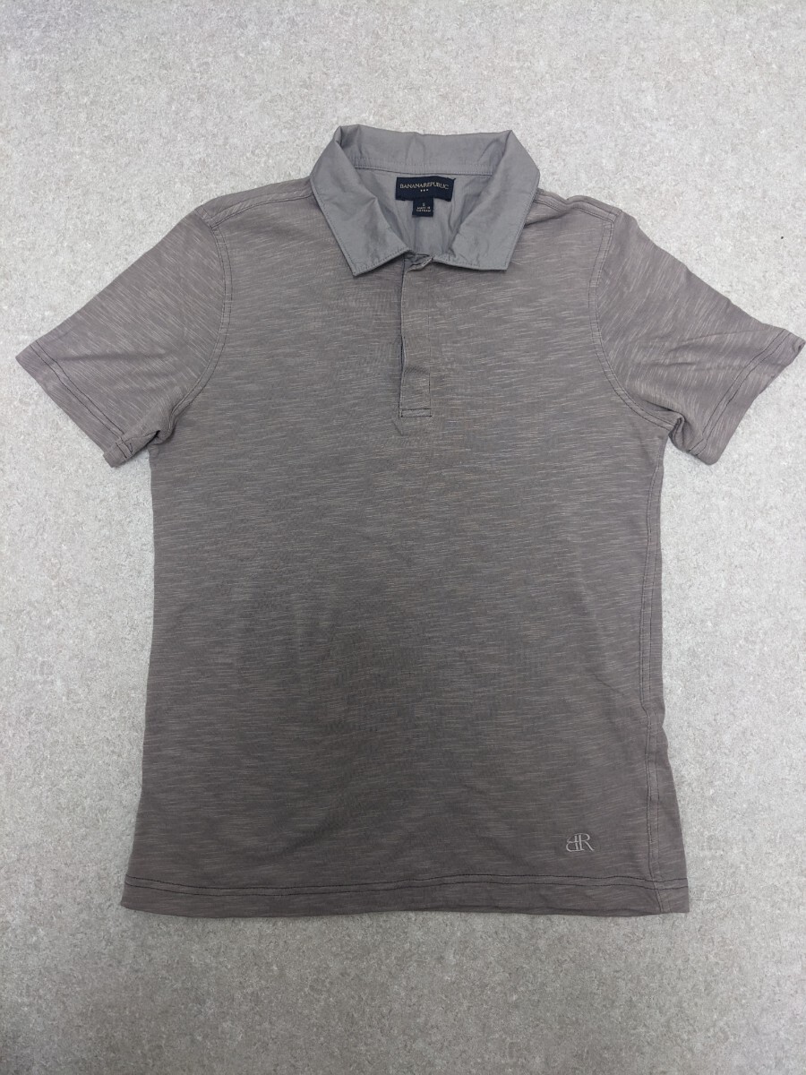 BANANA REPUBLIC ポロシャツ S 綿100% グレー 半袖 薄手拍卖