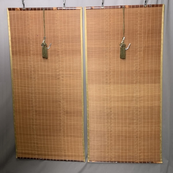 【政】34011 御簾 一対 一間分 縦169cm 横82cm すだれ 目隠し 日よけ 節電対策拍卖