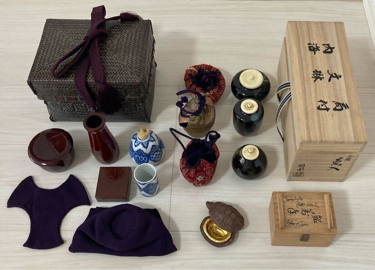 極美品!和田 西雲作 茶道具 竹編御所籠 茶籠 茶箱 香合 棗 茶道具セット 桐凰 茶入 心月庵 清三 竹籠 篭 木工芸 漆 名作 名工 抹茶 竹芸師拍卖