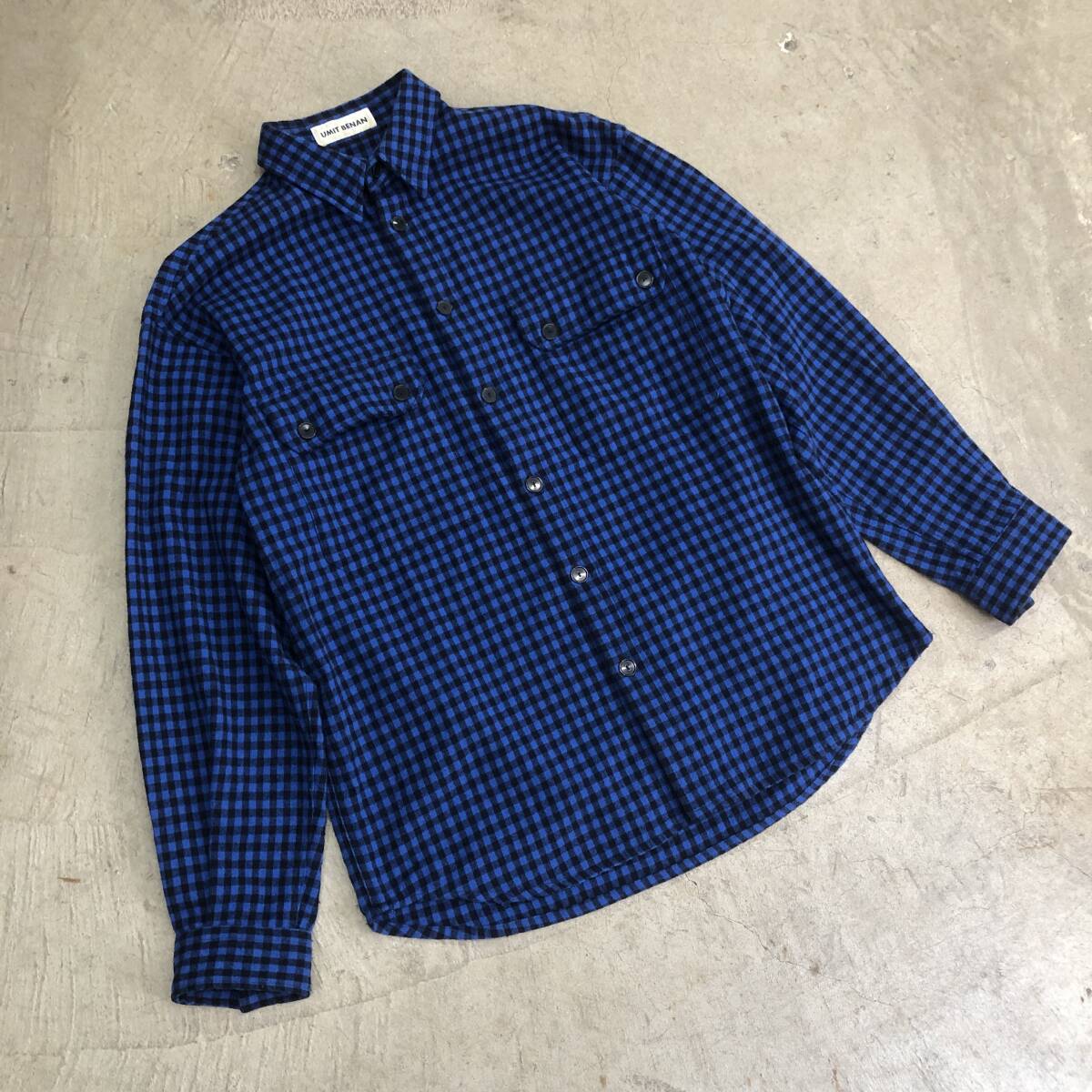 【3000円スタート!! 幻のブランド】イタリア製 UMIT BENAN ウミットベナン ヘビーウール チェックネル ブロックチェック 46拍卖