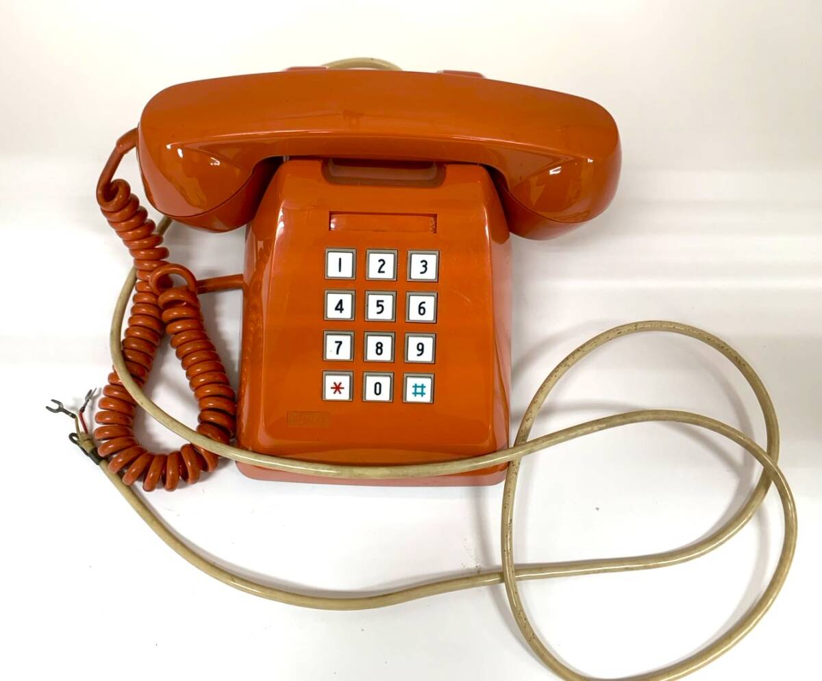 11251【中古品】プッシュ電話 601-P コーラルピンク 昭和レトロ コレクション アンティーク拍卖