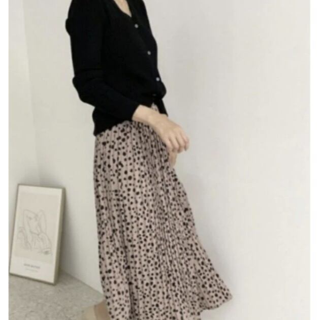 レオパード プリーツ スカート - ピンク拍卖