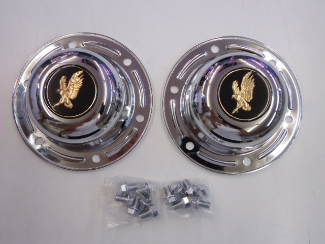 JETイノウエ NEWギガ ファイブスターギガ フロントハブキャップ &鷲エンブレム いすゞ大型 メッキボルト付き メッキパーツ トラック用品拍卖