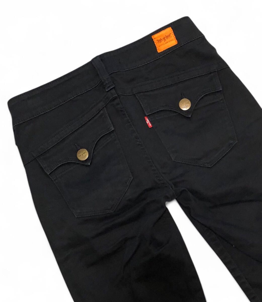 ■LEVI'S LADY STYLE リーバイス■TA806-0003 クロップド ストレッチ カラーパンツ ブラック W28拍卖