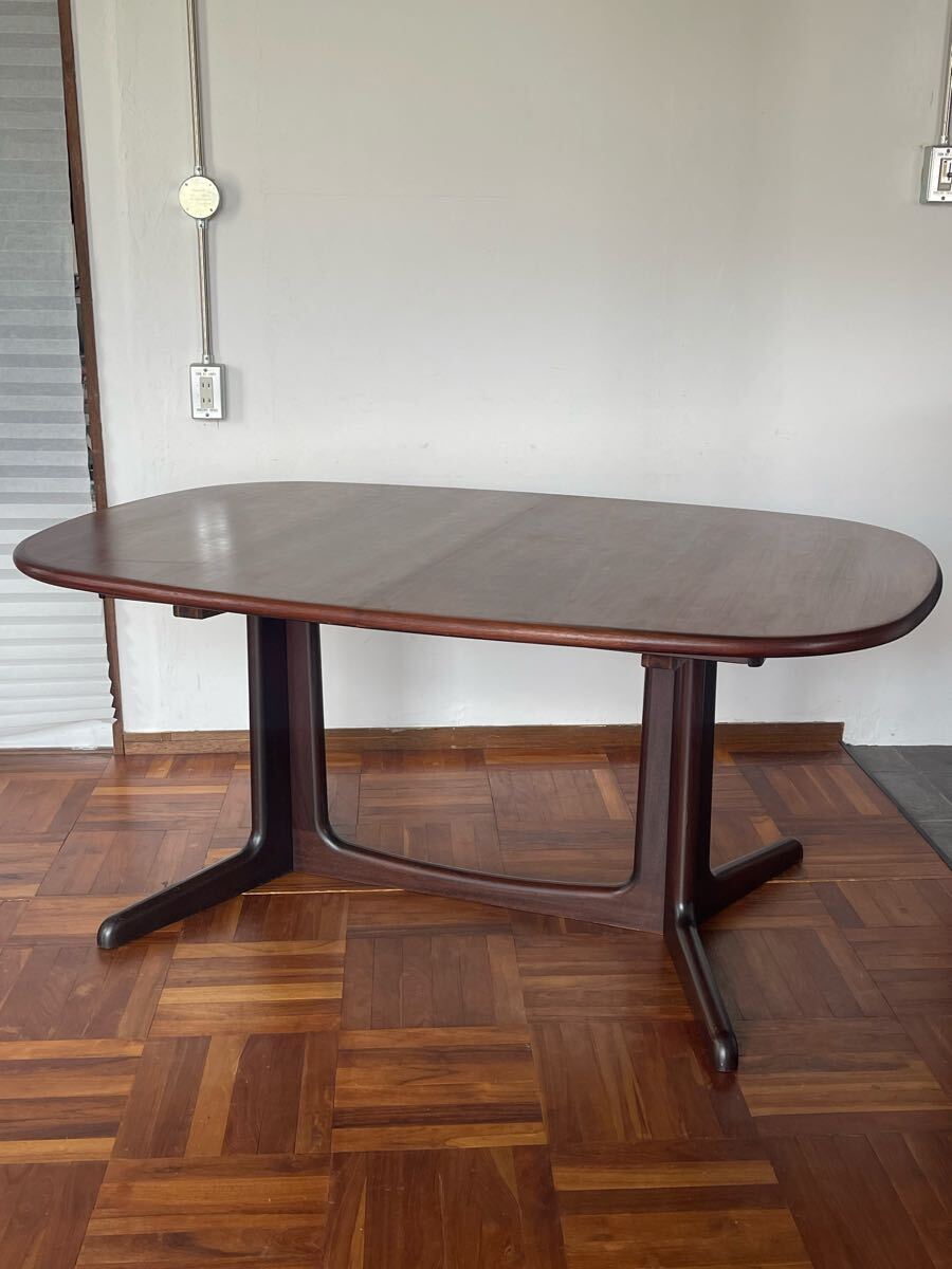 北欧 デンマーク ヴィンテージ gudme グドメ ローズウッド オーバル エクステンション ダイニング テーブル ビンテージ ラウンド 拍卖