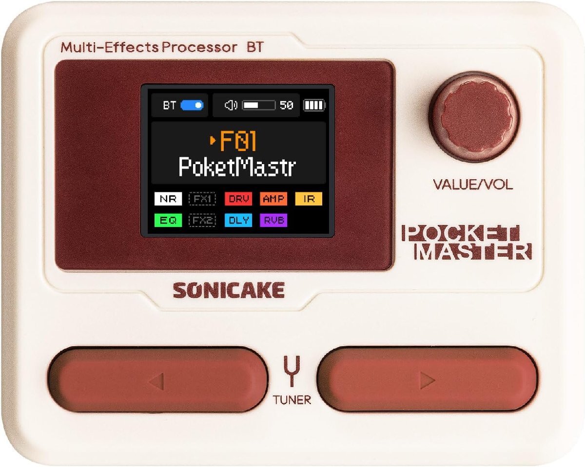 SONICAKE ポケットマスターポータブルマルチエフェクトペダル QME-10 WHステレオOTG USBオーディオインターフェイス、充電式(ホワイト)拍卖