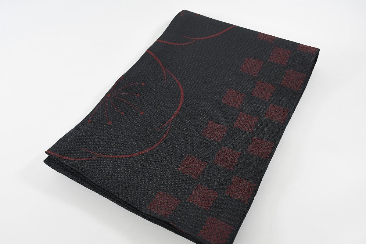 袋名古屋帯 全通柄 梅 市松模様 帯丈368cm ★着物屋 ne-15657 桜庭呉服店拍卖