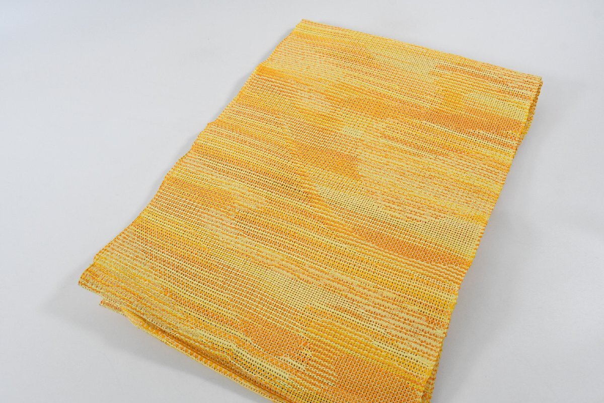 袋名古屋帯 夏帯 黄色 帯丈346cm ★着物屋 ne-16436 桜庭呉服店拍卖