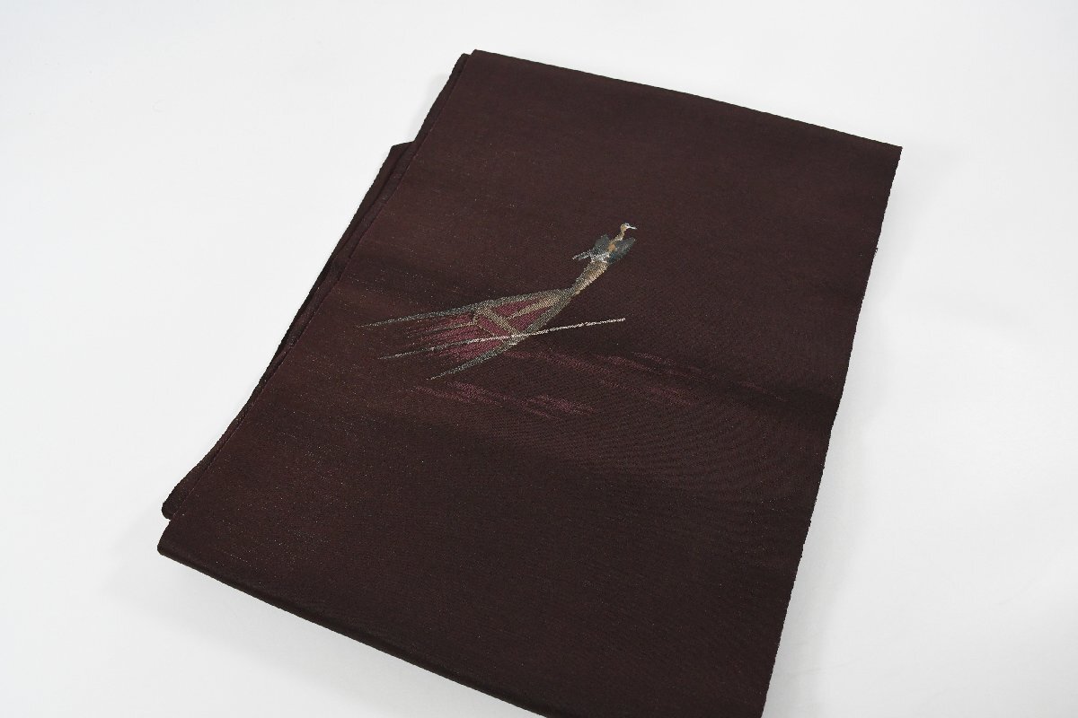 袋名古屋帯 お太鼓柄 鳥 松葉仕立て 帯丈350cm ★着物屋 ne-15923 桜庭呉服店拍卖