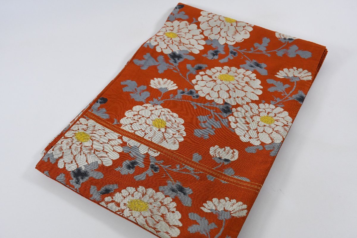 袋名古屋帯 六通柄 菊 花 帯丈340cm ★着物屋 ne-16073 桜庭呉服店拍卖