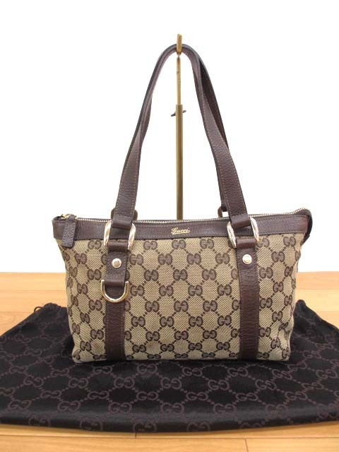 【Y】GUCCI グッチ 141471 アビー GGキャンバス ミニ トートバッグ拍卖