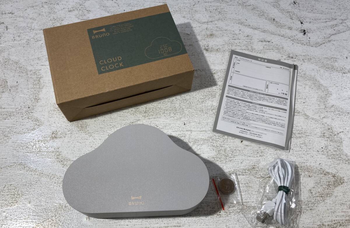 【67-02-0717】【未使用/60】BRUNO CLOUD CLOCK BCA030-GY GRAY拍卖