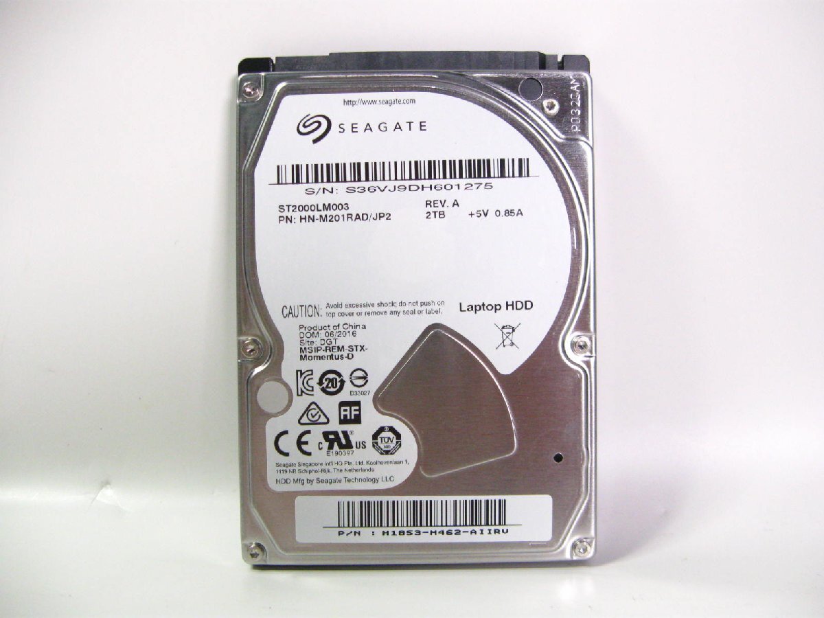 ▽SEAGATE Momentus ST2000LM003 2TB SATA 5400rpm 32MB 9.5mm 2.5型 HDD 中古 SPINPOINT SAMSUNG HN-M201RAD拍卖
