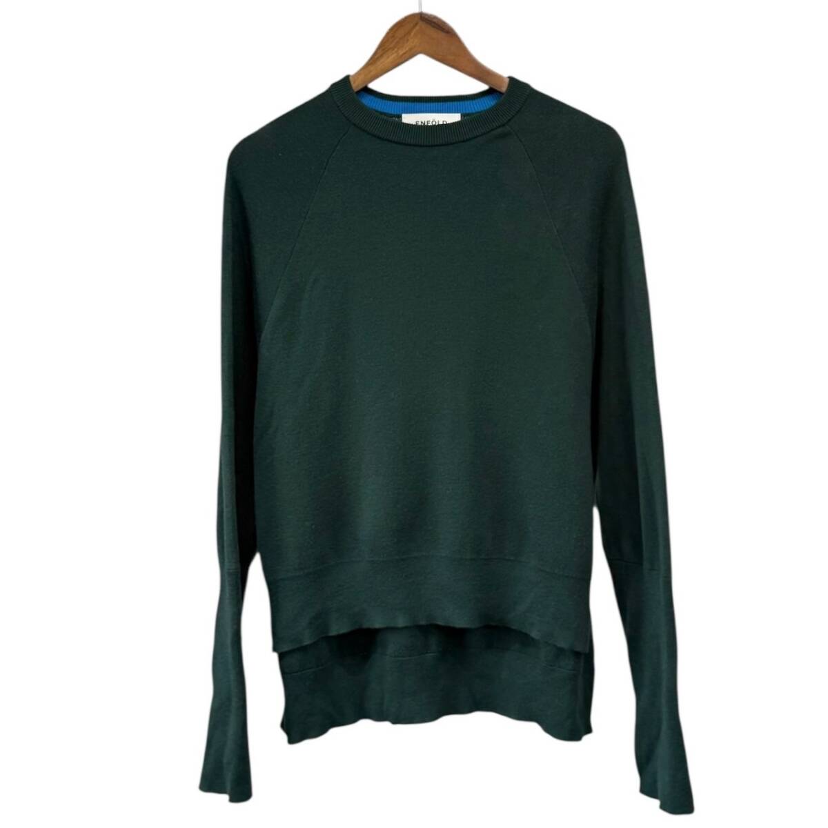 ENFOLD エンフォルド 21AW レイヤーカフプルオーバーニット 300EA270-2330 38 グリーン 14547拍卖