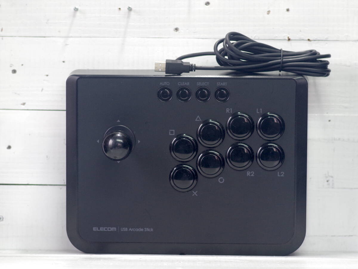 M13103【PS3】ELECOM 10ボタン アーケードスティック JC-GMAS01BK USB接続 ロングケーブル 動作未チェック ゆうぱっく80サイズ拍卖