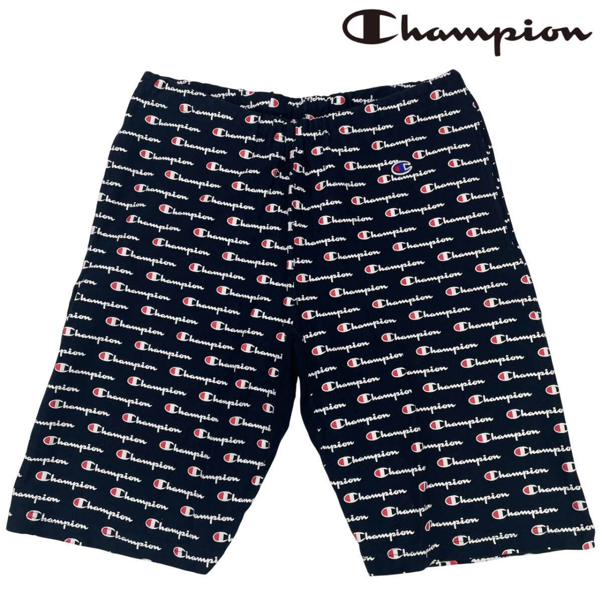 Champion Reverse Wave ハーフパンツ siz.XL (約78~94cm) 大きいサイズ チャンピオン リバースウィーブ ロゴプリント スエットパンツ拍卖