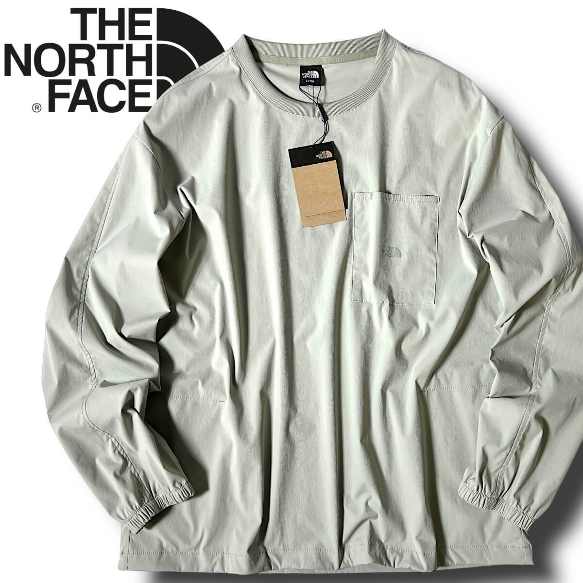 新品 THE NORTH FACE ノースフェイス 人気のテック系 吸汗速乾 接触冷感 薄手ナイロン 長袖 シャツ トレーナー プルオーバー M 春夏 B8082拍卖