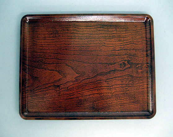 業務用のお盆をお届けできます!!桐木目長手 盆 栃 尺5寸【越前漆器】拍卖
